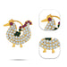 Stone Nose Pin - 1.5 x 1 Inches | Nathu Bullaku/ Bullaku Nose Pin/ Multicoloured Stone Jewellery for Deity - Head & Face Accessories