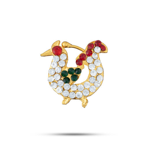 Stone Nathu - 1 x 1 Inch | Stone Nose Pin/ Small Nose Pin/ Stone Jewellery For Deity Alankaram - Head & Face Accessories