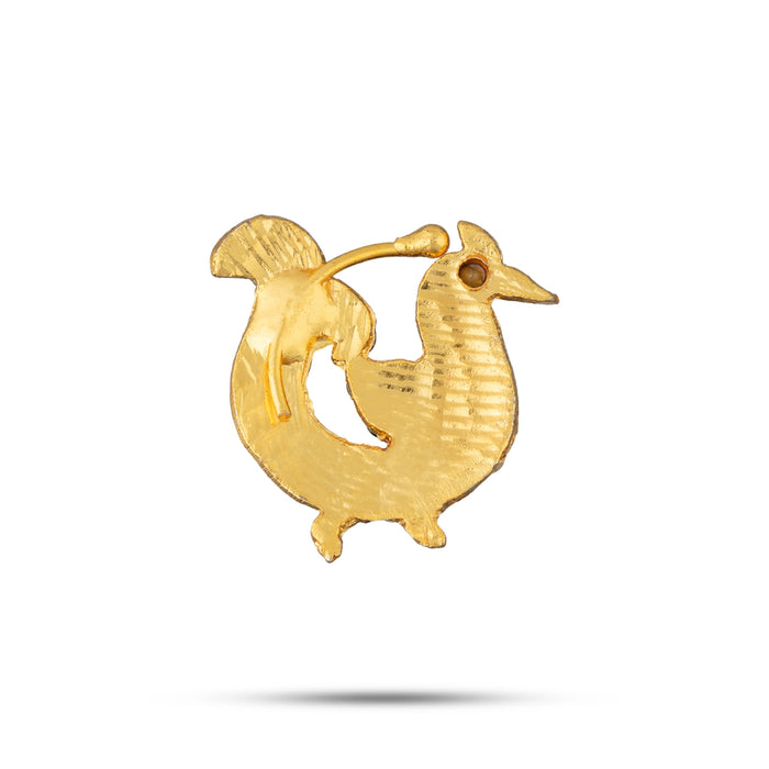Stone Nathu - 1 x 1 Inch | Stone Nose Pin/ Small Nose Pin/ Stone Jewellery For Deity Alankaram - Head & Face Accessories