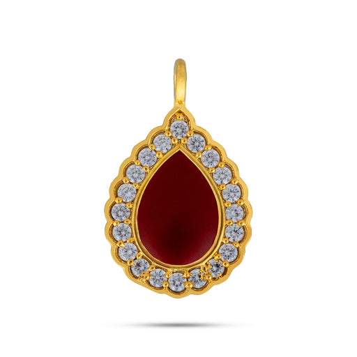 Tilak Design Stone Pendant - 0.75 x 0.5 Inches | Stone Locket / Stone Dollar for Women - Mala & Pendant
