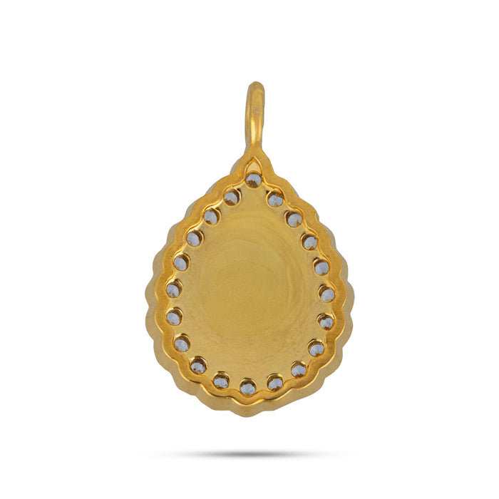 Tilak Design Stone Pendant - 0.75 x 0.5 Inches | Stone Locket / Stone Dollar for Women - Mala & Pendant