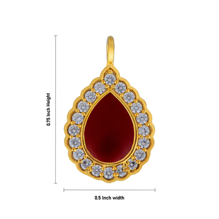 Tilak Design Stone Pendant - 0.75 x 0.5 Inches | Stone Locket / Stone Dollar for Women - Mala & Pendant