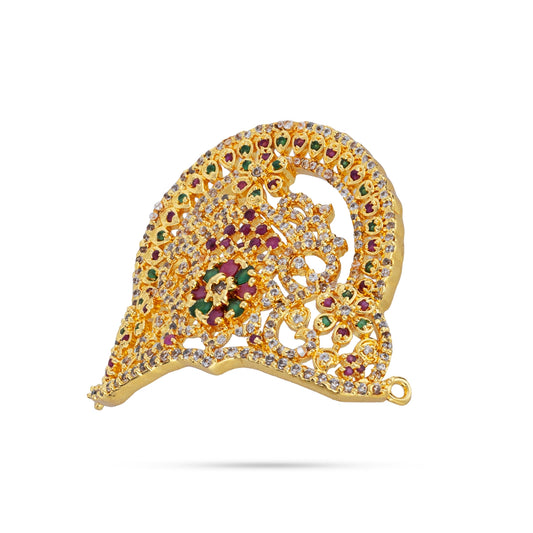 Half Crown - 1.25 x 1.75 Inches | Multicolour Stone Half Kireedam / Half Mukut / Half Kiridam for Deity - Head & Face Accessories