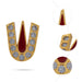 Stone Vishnu Tilak - 0.75 x 0.5 Inches | gold plated metal U Shape Perumal Namam/ White & Red Stone Namam for Deity - Head & Face Accessories