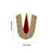 Stone Vishnu Tilak - 0.75 x 0.5 Inches | gold plated metal U Shape Perumal Namam/ White & Red Stone Namam for Deity - Head & Face Accessories