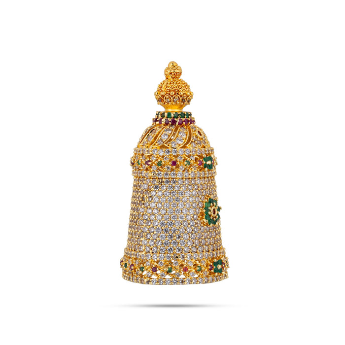 Full Crown - 2 x 1 Inches | Multicolour Full Stone Kireedam / Full Mukut / Full Kiridam for Deity