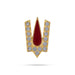 Stone Vishnu Tilak - 1.25 x 0.75 Inches | gold plated metal V Shape Perumal Namam/ White & Red Stone Namam for Deity - Head & Face Accessories