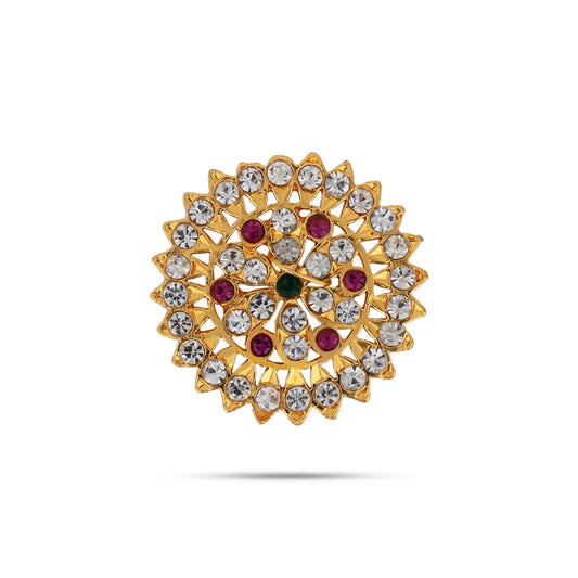 Stone Sun And Moon Pair – 1.25 Inch | Deity Decoration / Hair Accessories / Jada Billai Stone Jewellery - Head & Face Accessories