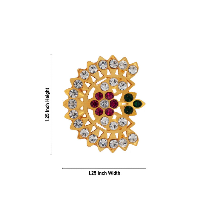 Stone Sun And Moon Pair – 1.25 Inch | Deity Decoration / Hair Accessories / Jada Billai Stone Jewellery