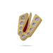 Stone Vishnu Tilak - 0.5 x 0.5 Inches | gold plated metal V Shape Perumal Namam/ White & Red Stone Namam for Deity - Head & Face Accessories