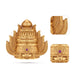 Half Crown - 2 x 2 Inches | Gold Polish Kireedam / Single Stone Kiridam / Sudar Design Mukut For Deity Decor - Head & Face Accessories