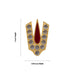 Stone Vishnu Tilak - 1 x 0.75 Inches | gold plated metal V Shape Perumal Namam/ White & Red Stone Namam for Deity - Head & Face Accessories