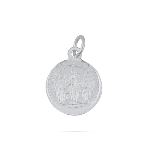 Murugan Murti & Murugan Valli Deivanai Design Dollar - 1 x 0.75 Inch | Silver Locket/ Pendant for Men And Women - Mala & Pendant