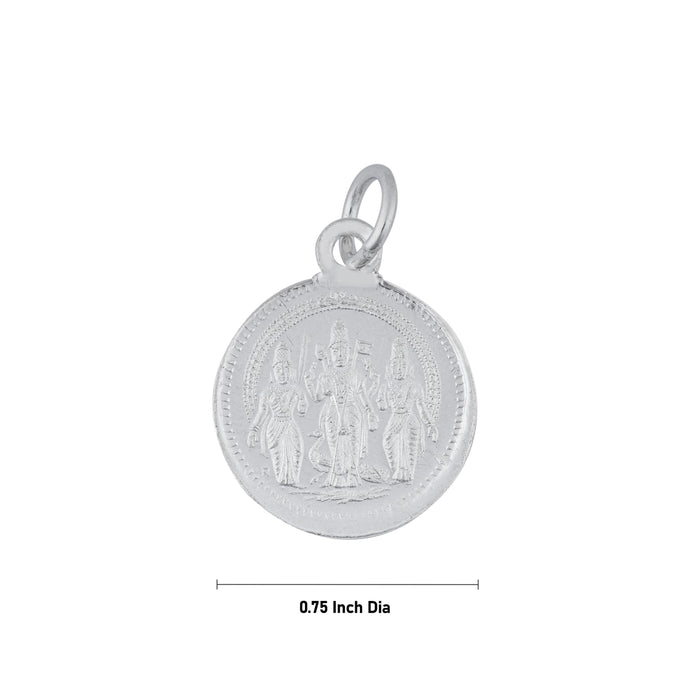 Murugan Murti & Murugan Valli Deivanai Design Dollar - 1 x 0.75 Inch | Silver Locket/ Pendant for Men And Women - Mala & Pendant