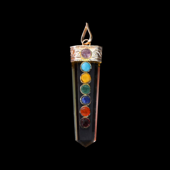 Stone Pendant - 7 Chakra | Crystal Dollar/ Pencil Locket for Men & Women