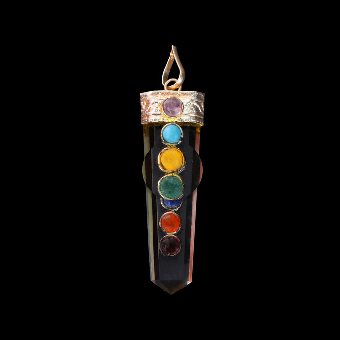 Stone Pendant - 7 Chakra | Crystal Dollar/ Pencil Locket for Men & Women