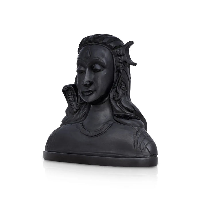Black Shivan Murti - 4.5 x 5 inches | Adiyogi/ Shivalingam/ Mahadev Statue / Decor for Home & pooja - Table Stand Accessories