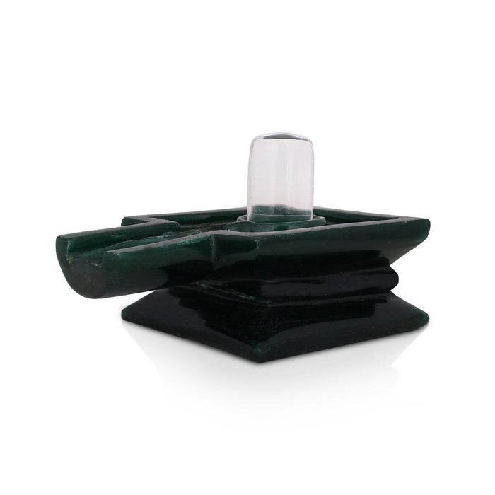 Banalingam - 3.5 x 5.5 Inches | Sphatik Banalinga With Zade Yoni / Shivling / Spatik Banalingam for Pooja - Sphatik & Semi Precious Stone Murties
