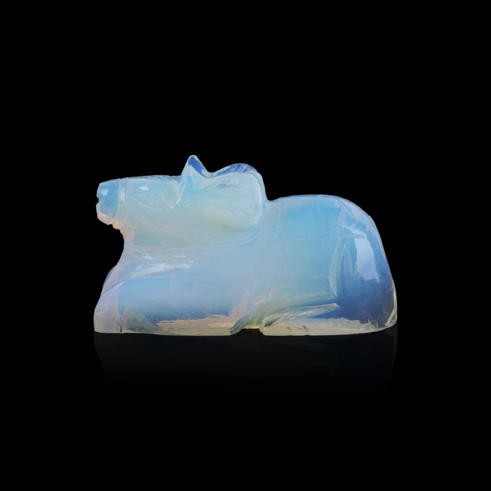 Opal Nandi Murti - 1.25 x 2 Inches | Opel Nandi Idol / Nandhi Murti for Pooja