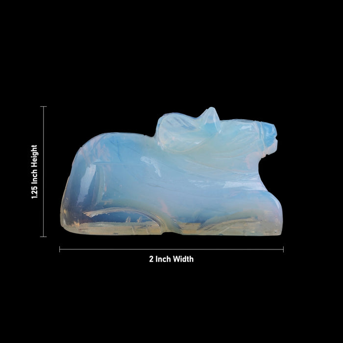 Opal Nandi Murti - 1.25 x 2 Inches | Opel Nandi Idol / Nandhi Murti for Pooja