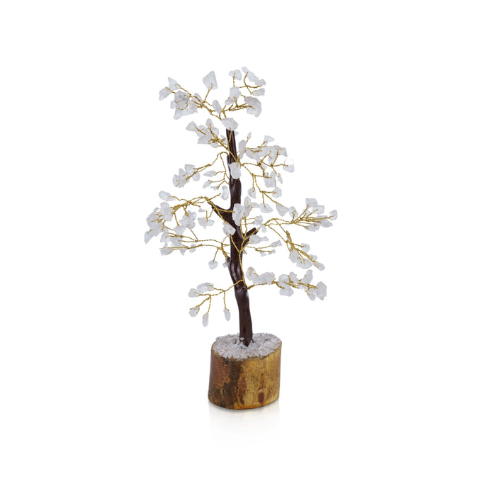 Crystal Tree With Base - 7 x 2 Inches | 100 Beads Gemstone Tree/ Vastu Tree for Home - Table Stand Accessories