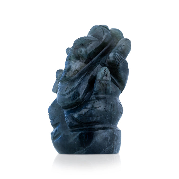 Ganesha With Right Trunk Murti - 2.25 x 1.25 Inches | Labradorite Ganpati Murti / Vinayagar Statue For Pooja