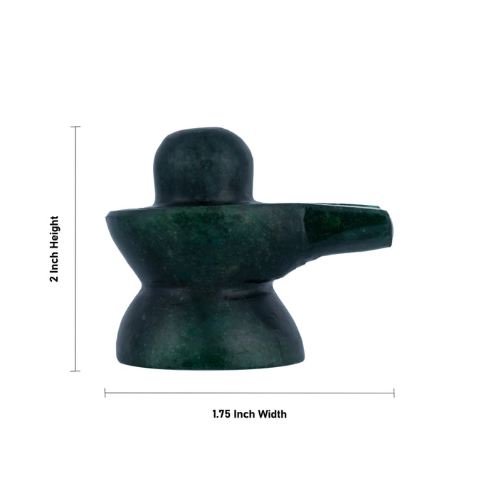 Green Jade Shiv Ling Murti - 2 x 1.75 Inches | Margaj Shiva Lingam Statue/ Shiv Ling Statue for Worship