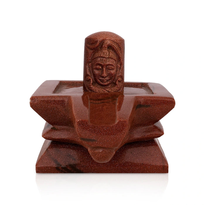 Shivling Murti - 4 x 5.5 Inches | Red Sunstone Idol / Shiv Ling Murti / Shiva Lingam Statue for Pooja - Sphatik & Semi Precious Stone Murties