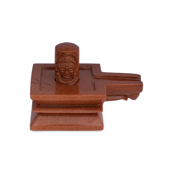 Shivling Murti - 4.5 x 4 Inches | Red Sunstone Idol / Shiv Ling Murti / Shiva Lingam Statue for Pooja - Sphatik & Semi Precious Stone Murties