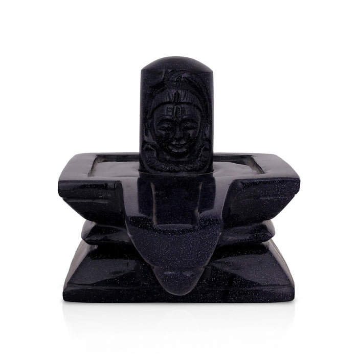 Shivling Murti - 4 x 6 Inches | Blue Sunstone Idol / Shiv Ling Murti / Shiva Lingam Statue for Pooja - Sphatik & Semi Precious Stone Murties