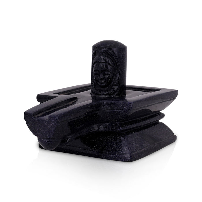 Shivling Murti - 4 x 6 Inches | Blue Sunstone Idol / Shiv Ling Murti / Shiva Lingam Statue for Pooja - Sphatik & Semi Precious Stone Murties