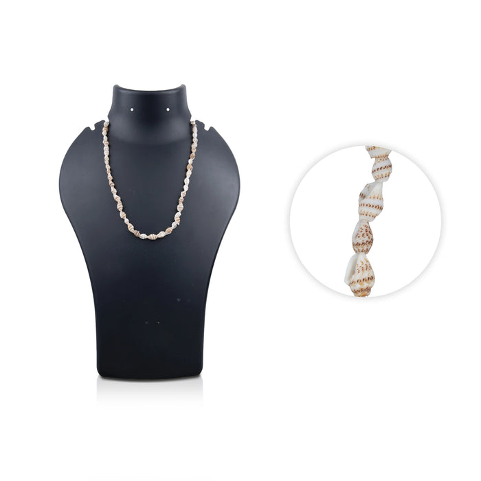 Shankh Mala - 10.5 Inches | 56 Beads / Conch Shell Necklace / Spiritual Mala for Pooja