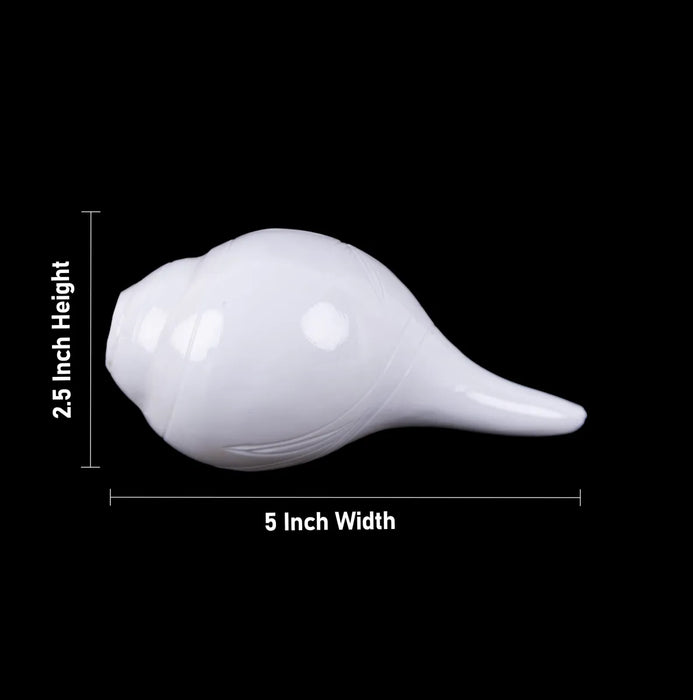 Blowing Shankh - 2.5 X 5 Inches | Vamavarti Shankh/ Bajane Wala Shankh/ Blowing Conch For Pooja - Pooja Shankh