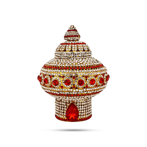 Vairamudi Crown - 4.75 X 3.5 Inches | Stone Kireedam/ Stone Kiridam/ Mukut For Deity Decoration - Head & Face Accessories