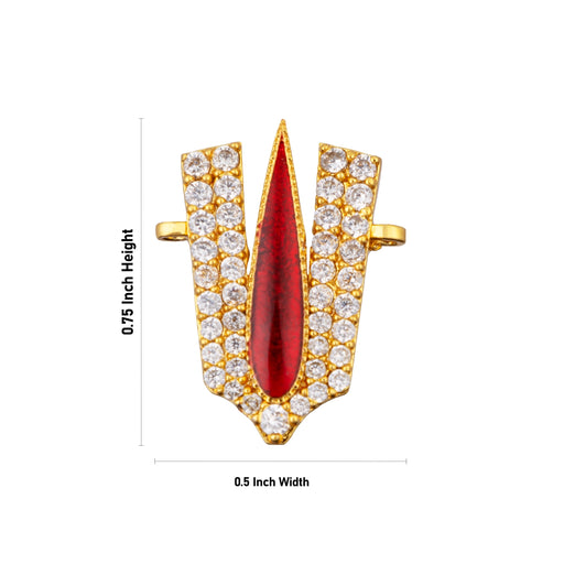 Vishnu Tilak - 0.75 X 0.5 Inch | Thenkalai V Shape Perumal Namam/ AD Stone Vishnu Namam For Deity Decoration - Head & Face Accessories