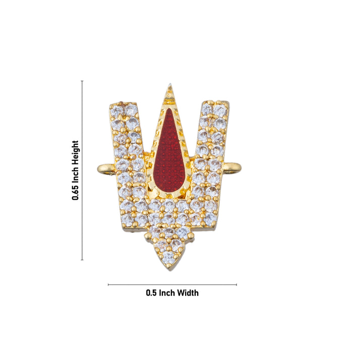 Vishnu Tilak - 0.65 X 0.5 Inch | Thenkalai V Shape Perumal Namam/ AD Stone Vishnu Namam For Deity Decoration - Head & Face Accessories