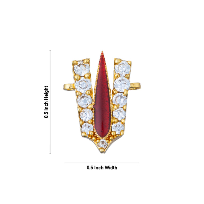 Vishnu Tilak - 0.5 X 0.5 Inch | Thenkalai V Shape Perumal Namam/ AD Stone Vishnu Namam For Deity Decoration - Head & Face Accessories