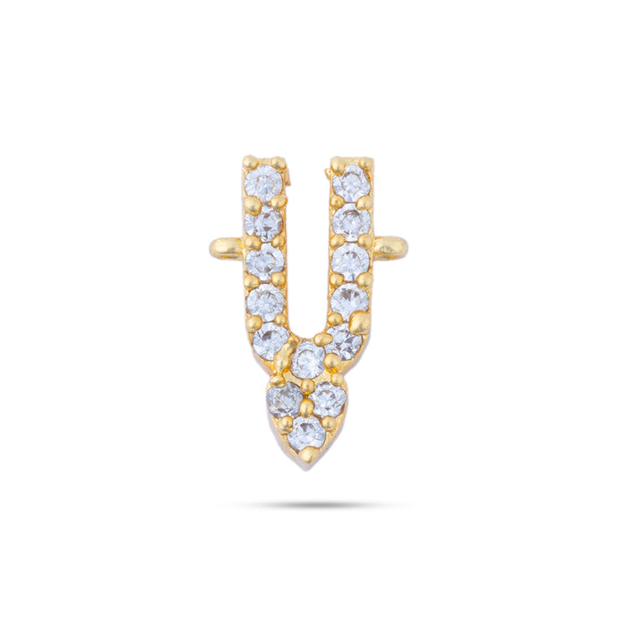 Vishnu Tilak - 0.5 X 0.25 Inch | Thenkalai V Shape Perumal Namam/ AD Stone Vishnu Namam For Deity Decoration - Head & Face Accessories