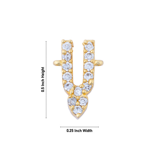 Vishnu Tilak - 0.5 X 0.25 Inch | Thenkalai V Shape Perumal Namam/ AD Stone Vishnu Namam For Deity Decoration - Head & Face Accessories