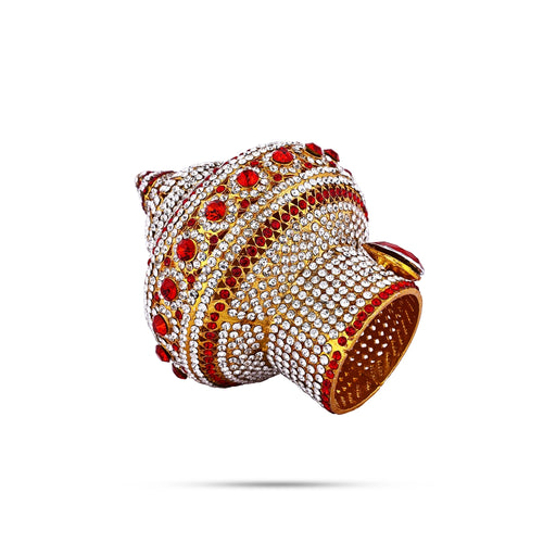 Vairamudi Crown - 5.5 X 4 Inches | Stone Kireedam/ Stone Kiridam/ Mukut For Deity Decoration - Head & Face Accessories