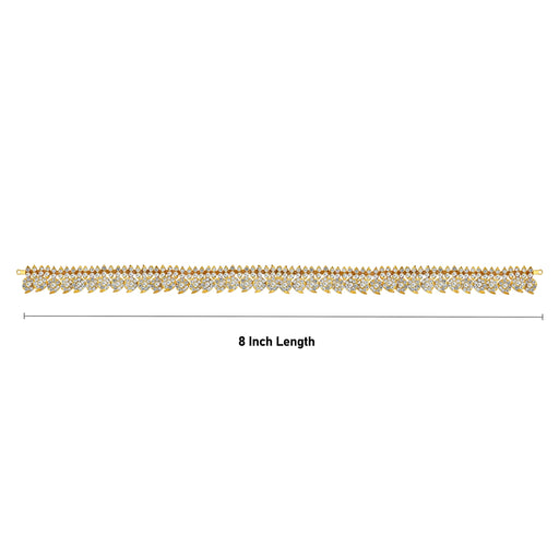 Mango Design Stone Haram - 8 Inches | Artificial Jewelry/ 30 Bit White Stone Jewellery for Deity - Neck & Body Accessories