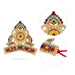 Half Stone Crown - 2.75 X 3.5 Inches | Multicolour Stone Kireedam/ Kiridam/ Mukut For Deity Decor - Head & Face Accessories