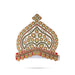 Half Stone Crown - 7.25 X 8 Inches | Multicolour Stone Kireedam/ Velcro Type Kiridam/ Mukut For Deity Decor - Head & Face Accessories