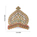 Half Stone Crown - 7.25 X 8 Inches | Multicolour Stone Kireedam/ Velcro Type Kiridam/ Mukut For Deity Decor - Head & Face Accessories