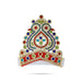 Half Stone Crown - 4 X 4 Inches | Multicolour Stone Kireedam/ Velcro Type Kiridam/ Mukut For Deity Decor - Head & Face Accessories