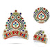Half Stone Crown - 4 X 4 Inches | Multicolour Stone Kireedam/ Velcro Type Kiridam/ Mukut For Deity Decor - Head & Face Accessories