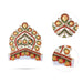 Half Stone Crown - 4 X 4 Inches | Velcro Type Kiridam/ Multicolour Stone Kireedam/ Mukut For Deity Decor - Head & Face Accessories