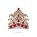 Half Stone Crown - 5.5 X 6 Inches | Velcro Type Kiridam/ Stone Kireedam/ Mukut For Deity Decor - Head & Face Accessories