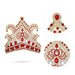 Stone Half Crown Velcro - 4.5 x 9 Inches | Kireedam / Half Kiritam / Multicolour Stone Mukut for Deity - Head & Face Accessories