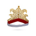 Stone Half Crown Velcro - 4.5 x 9 Inches | Kireedam / Half Kiritam / Multicolour Stone Mukut for Deity - Head & Face Accessories